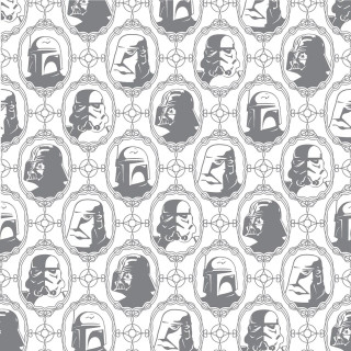 Star wars characters pattern white - pop surrealism free wallpaper for tablet