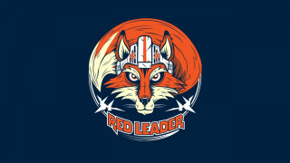 Red fox helmet red leader - vector art free wallpaper