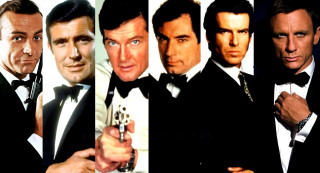 Tuxedo men guns pointing collage - poster art free wallpaper for desktop