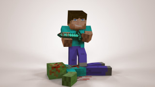 Man holding object minecraft style - his hands in free wallpaper for desktop