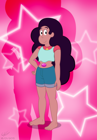 Cartoon girl long hair blue 4 - full body portrait free wallpaper for mobile