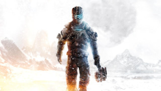 Futuristic man suit walking snow - glove free wallpaper for desktop