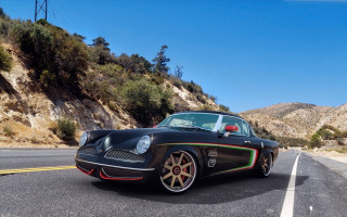 Black sports car green red - ed roth free wallpaper