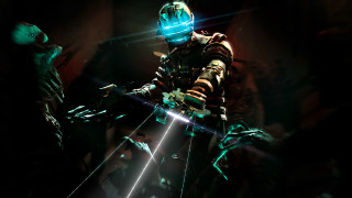 Futuristic man suit sword dark - a demon in the background free wallpaper