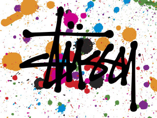 Colorful ink splattered wall art - graffiti paint free wallpaper