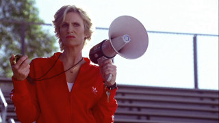 Woman megaphone microphone bleachers side - institutional free wallpaper
