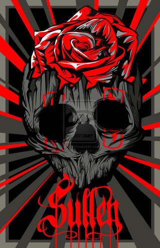 Skull rose sugar head image - dark art free wallpaper for mobile
