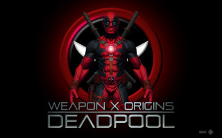 Deadpool two swords red circle - digital art free wallpaper for desktop