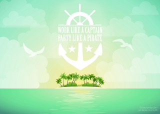 Boat anchor water palm trees - a pirate free wallpaper