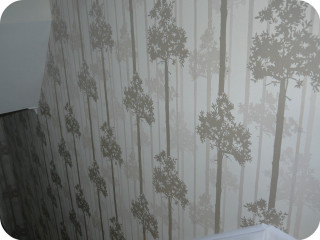 Bathroom toilet wallpaper trees corner - temporary free wallpaper