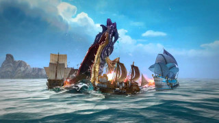 Ships ocean dragon group floating - a giant dragon free wallpaper