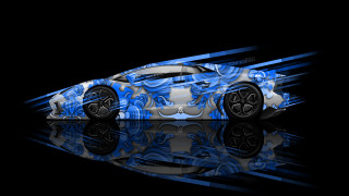 Blue white car dark design - body free wallpaper
