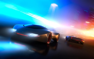 Futuristic car street background bright - a futuristic car free wallpaper