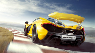 Yellow sports car road hood - the hood free wallpaper