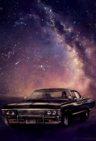 Car galaxy sky stars man - dean roger free wallpaper for mobile