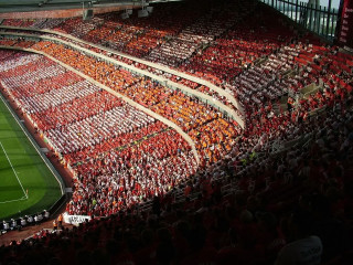 Large stadium filled people sidelines - huge free wallpaper