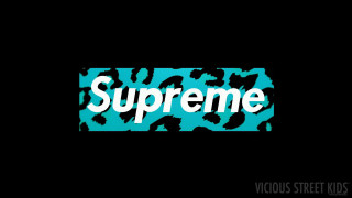 Suprematism supreme sticker blue black - white letter free wallpaper