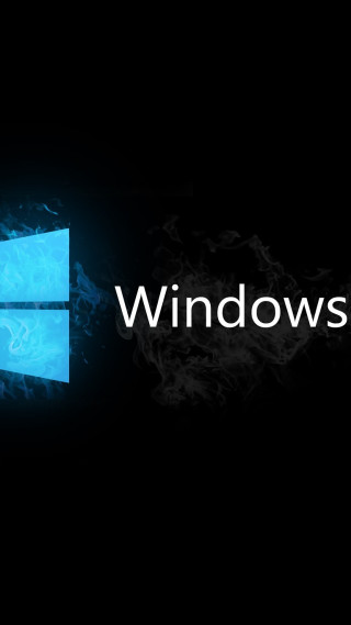 Black background blue window logo 3 - free rain wallpaper for mobile