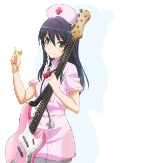 Girl pink uniform guitar starfish - a pink hat free wallpaper for tablet