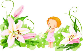 Little girl flower toothbrush pink - a toothbrush free wallpaper