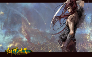 Woman sword battle painting background - a painting of a battle free wallpaper