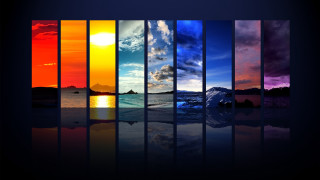 Sky water sun reflection colorful - vivid color free wallpaper