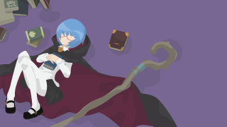 Cartoon character floor phone book - a phone free wallpaper