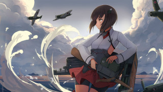 Woman chair sky planes flying - du qiong free wallpaper for desktop