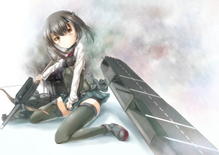 Girl gun sitting suitcase ground - the ground next free wallpaper for desktop