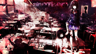 Girl standing room tables chairs - gapmoe yandere grimdark free wallpaper