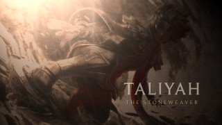 Man climbing mountain sword taliyah - splash art free wallpaper