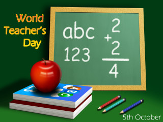Green chalkboard red apple books - a red apple free wallpaper for desktop