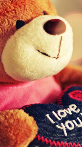 Teddy bear pink shirt heart 3 - a teddy bear free wallpaper for mobile