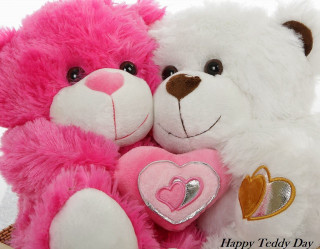 Teddy bears heart pillow happy - two teddy free wallpaper
