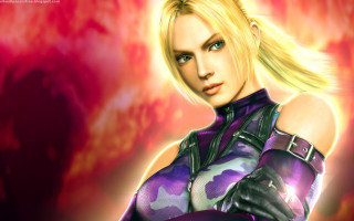 Purple woman gun red background - dynamic lighting free wallpaper