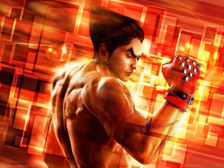 Man red boxing glove background - square free wallpaper