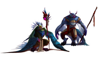 Cartoon characters colored hair body - a spear free wallpaper