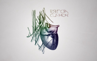 Heart hanging string drawing illustration - cubofuturism free wallpaper