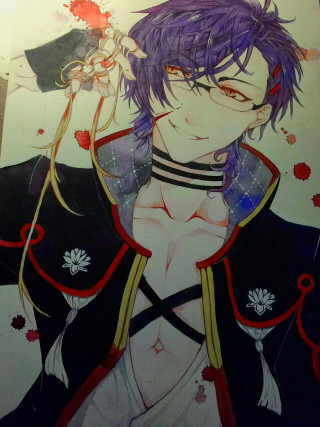 Purple hair blooded man vanitas - a black jacket free wallpaper for mobile