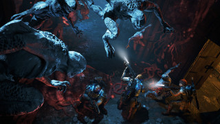 Zombies cave flashlight man suit - a group of zombies free wallpaper