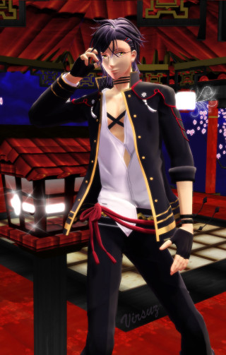 Man black white red carpet - free anime wallpaper for mobile