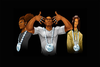 Three people necklaces cellphones holding - one person holding free wallpaper for desktop