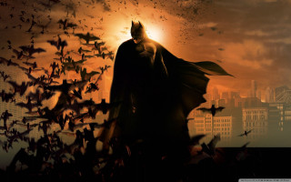 Batman city bats flying sunshine 2 - the middle of a city free wallpaper