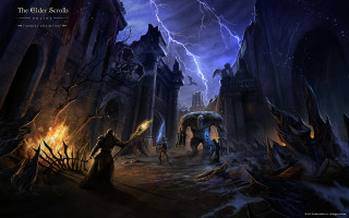 Man holding hammer city lightning - andreas rocha free wallpaper for desktop