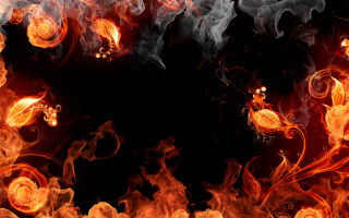 Black background red yellow flames - behance hd free wallpaper