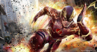 Flash running fire lightning red - a red suit free wallpaper