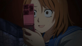 Girl holding cell phone surprised - a girl holding free wallpaper for desktop