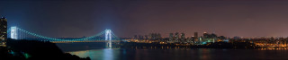 Night bridge city skyline lights - christo free wallpaper