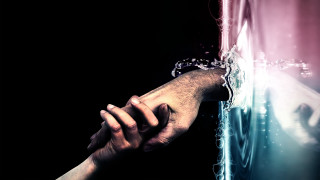 Hand reaching wall touch water - water free wallpaper for desktop