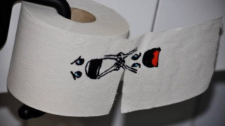 Toilet paper cat red dot - a red dot free wallpaper